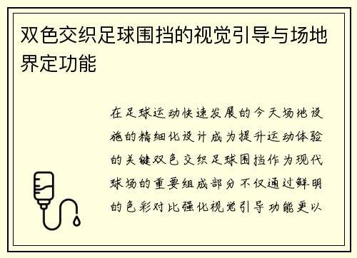 双色交织足球围挡的视觉引导与场地界定功能